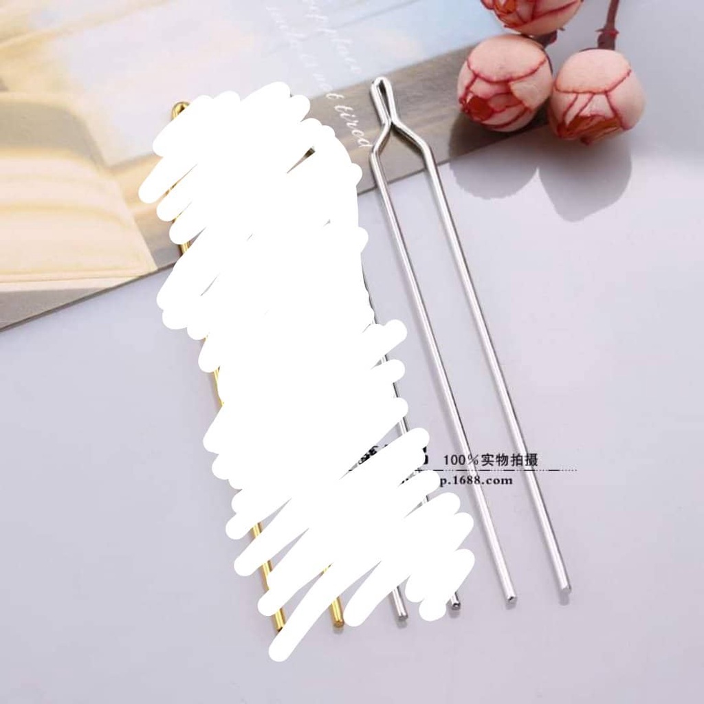 (1 cái)Cán trâm kim loại chữ U nhiều mẫu, Nguyên liệu làm trang sức cổ trang, Nguyên liệu diy, cántrâm