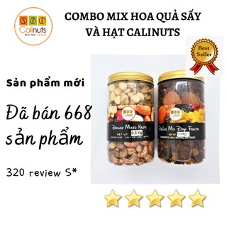 Mix hoa quả sấy và hạt dinh dưỡng thập cẩm cao cấp Calinuts 1100g, gồm 8 chủng loại hạt dinh dưỡng và hoa quả sấy