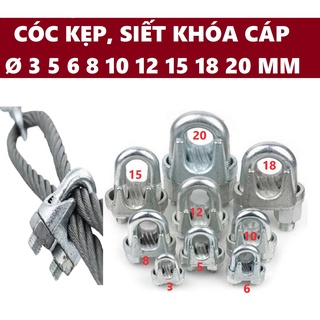 Cóc khóa dây cáp, cóc siết cáp Ø 3 5 6 8 10 mm