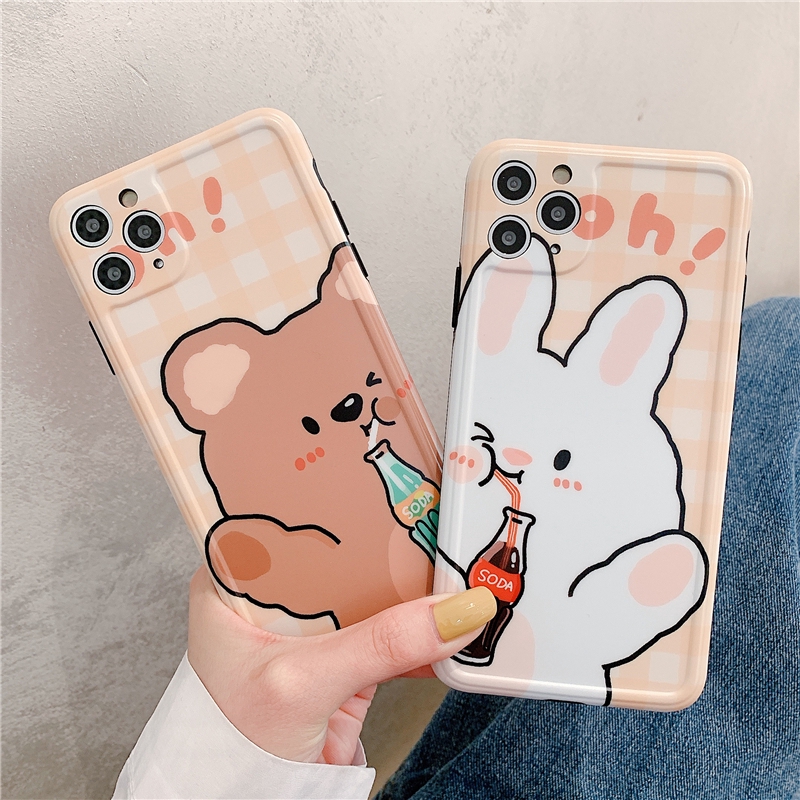 Ốp iphone - Ốp lưng imd new Gấu thỏ soda 6/6s/6plus/6splus/7/8/7plus/8plus/x/xs/xsmax/11/11promax - Awifi Case V4-2 | BigBuy360 - bigbuy360.vn