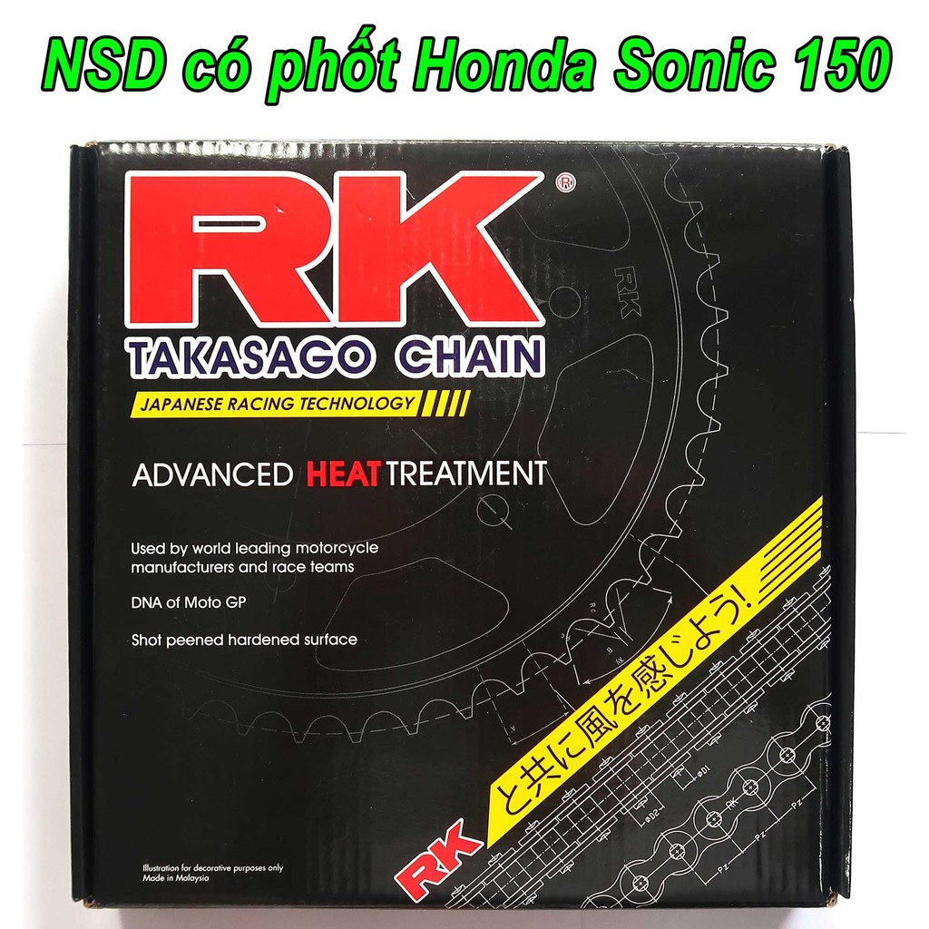 Nhông sên dĩa có phốt RK Nhật Bản cho Sonic 150