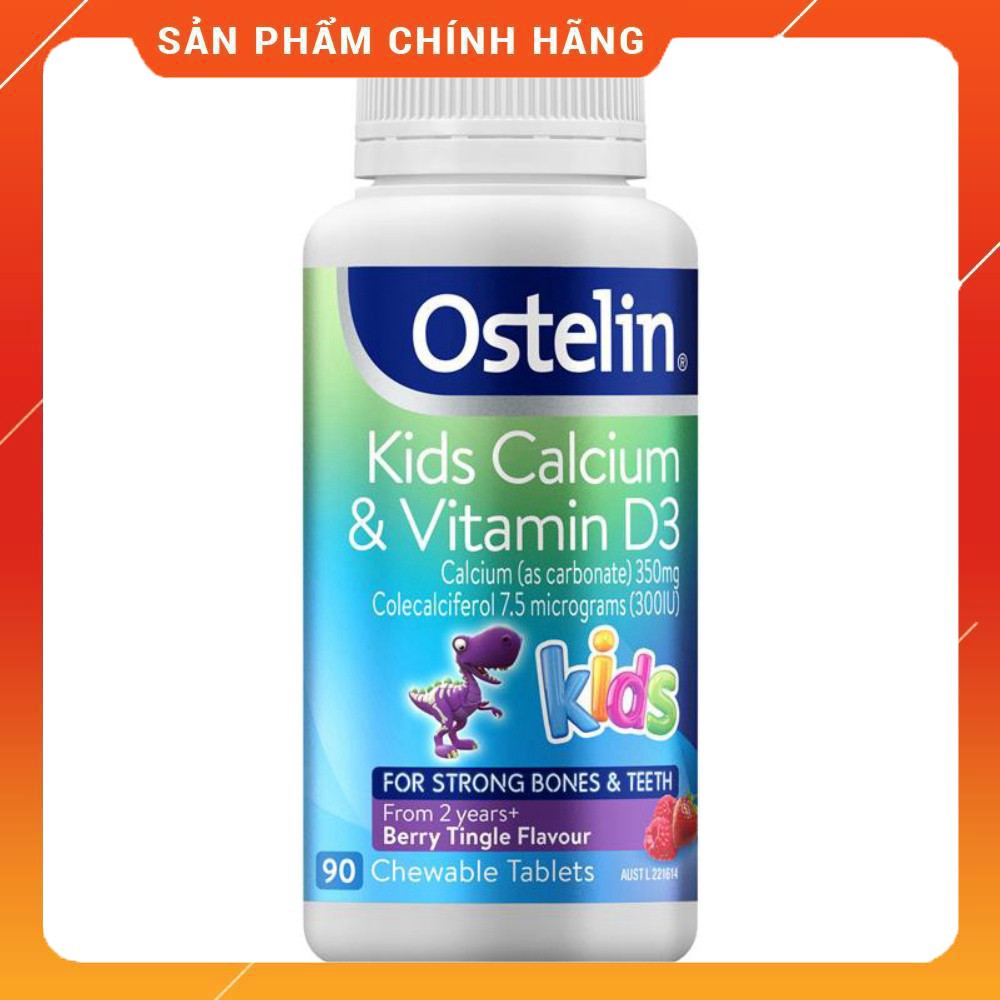 [Chuẩn air] Kẹo CANXI OSTELIN KIDS 90 VIÊN BỔ SUNG CALCIUM VITAMIN D CHO BÉ