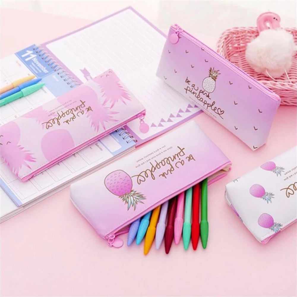 Túi đựng bút chì bằng PU chống thấm nước in họa tiết hoạt hình dễ thương cho bé BACK2LIFE