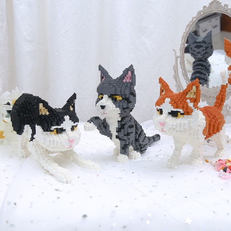 Bộ Đồ Chơi Lắp Ráp Mô Hình Chú Mèo Bằng Nano Dễ Thương DIY Dành Cho Trẻ Em Và Người Lớn