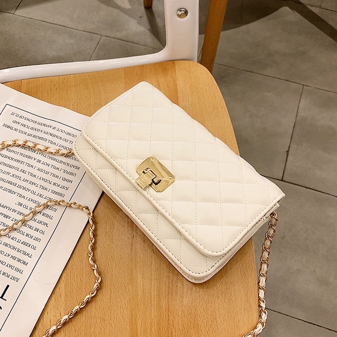 Túi xách nữ đẹp đeo chéo trần trám CNK size 20 khóa gập cao cấp CV22