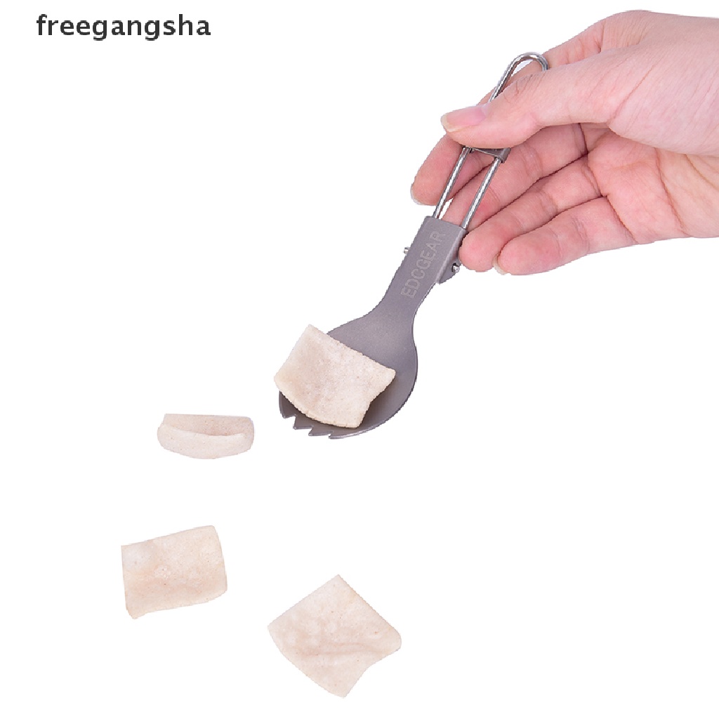 [FREG] Outdoor Camping Tableware Titanium Spoon Fork Folding Spork Dinner Utensil FDH