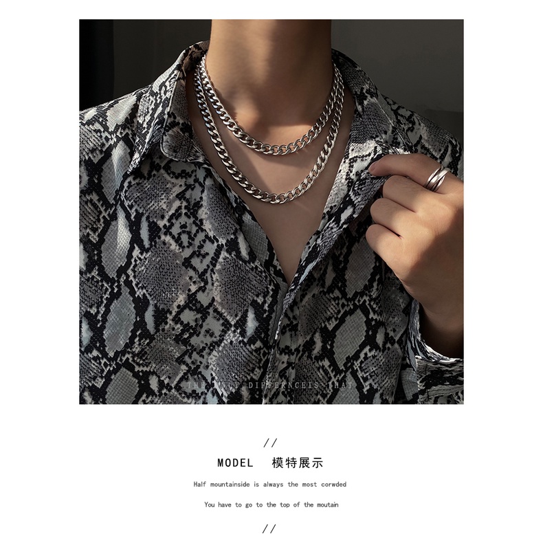 Vòng cổ thép không gỉ dây xích nhiều kích thước phong cách Hiphop, Hàn Quốc dành cho nam nữ Unisex- Chuỗi trơn
