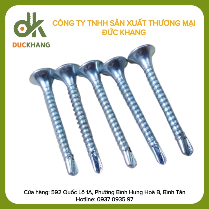 Vít sàn ốm - Vít Tự Khoan Đầu Bằng Đuôi Cá Chữ D (Con Rồng Dinosaur) Lẻ 20 Con