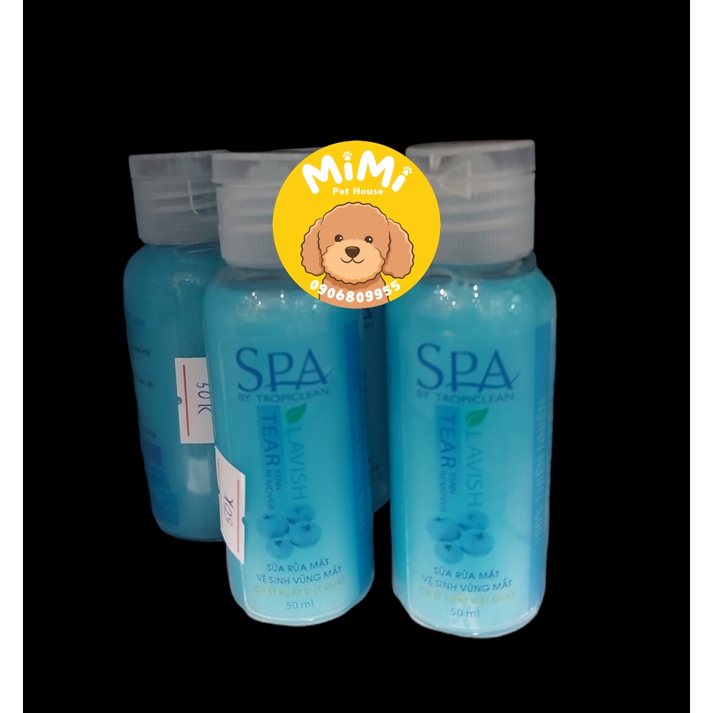 Sữa rửa mặt, tẩy ố vùng mắt cho chó mèo SPA by Tropiclean 50ml