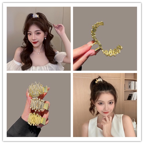 Kẹp Tóc Nhỏ Cố Định Đuôi Ngựa Đính Ngọc Trai Nhân Tạo Phong Cách Hàn Quốc