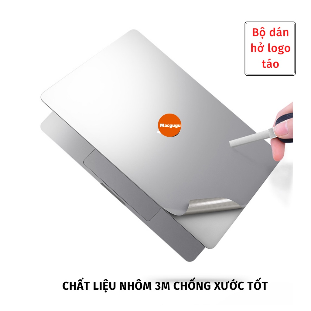 Bộ dán chính hãng JRC 5in1 cho New Macbook Pro, Macbook air, Macbook M1-DÁN TỪ TÍNH KHÔNG DÍNH KEO-TẢN NHIỆT TỐT