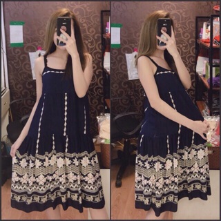 Váy lanh 2 dây bầu