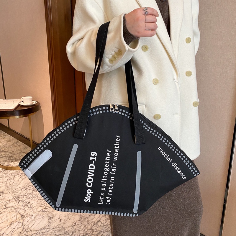 Túi đeo vai IELGY cỡ lớn hình khẩu trang phong cách phương tây dành cho nữ