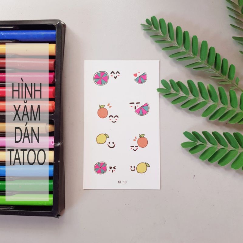 Hình xăm nhí icon lime kt13. Xăm dán tatoo mini tạm thời, size &lt;10x6cm