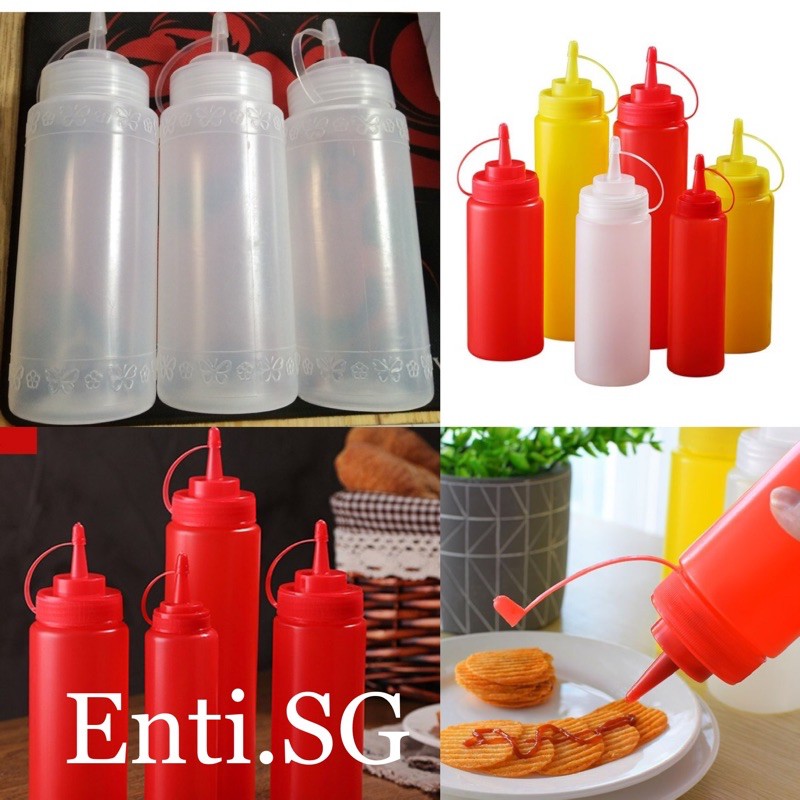 Chai Đựng Sốt, Thạch, Sữa Đặc, Chai Tương Nhựa 500Ml, 700Ml Và 1000Ml