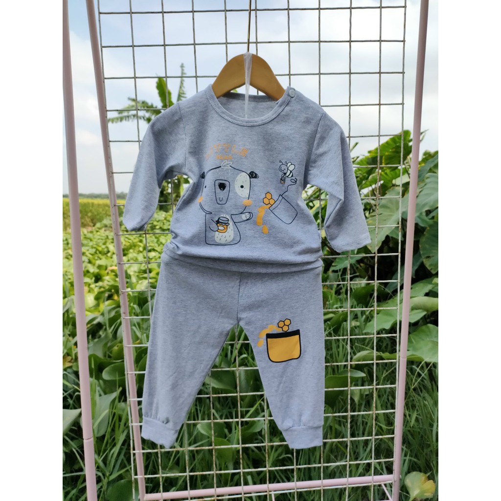 Bộ Dài Tay Cho Bé Gái, Bé Trai Minky Mom Vải Cotton 100% Hoạ Tiết Cổ Trụ, Bộ Quần Áo Trẻ Em Thu Đông