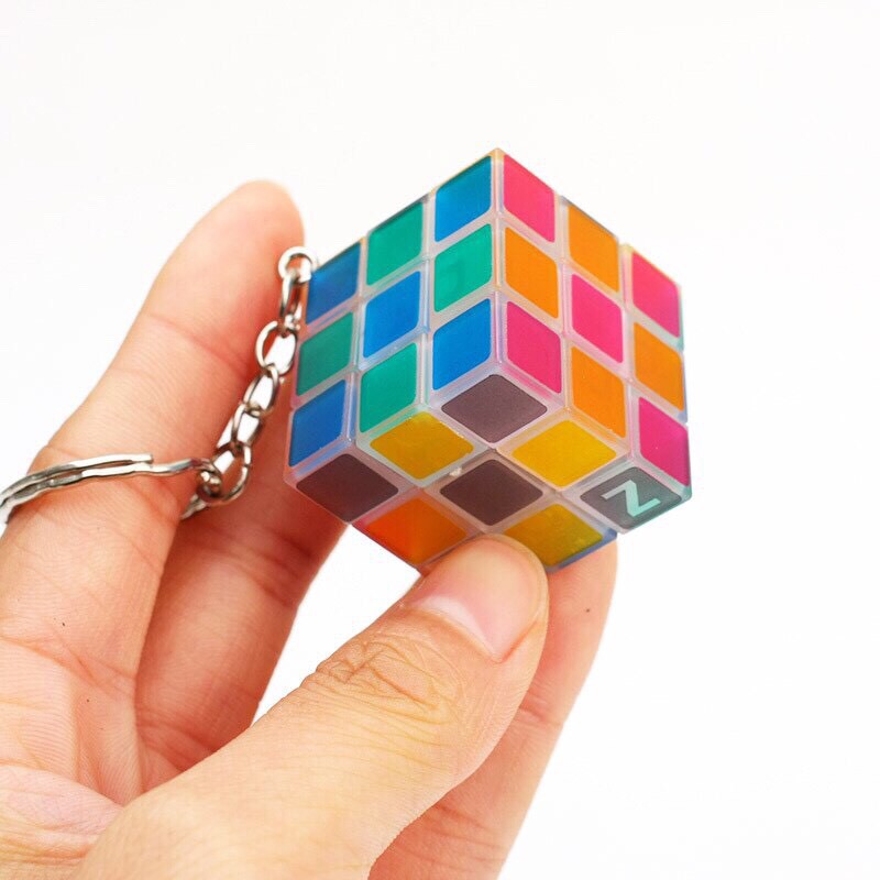 Móc Khóa Rubik Dạ Quang Trong Suốt 3 Tầng Rubik 3x3 Z