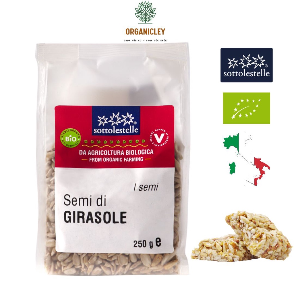 Hạt Hướng Dương Hữu Cơ Đã Bóc Vỏ Sottolestelle Organic Peeled Sunflower Seed 250g - Hạt Hữu Cơ - Organicley