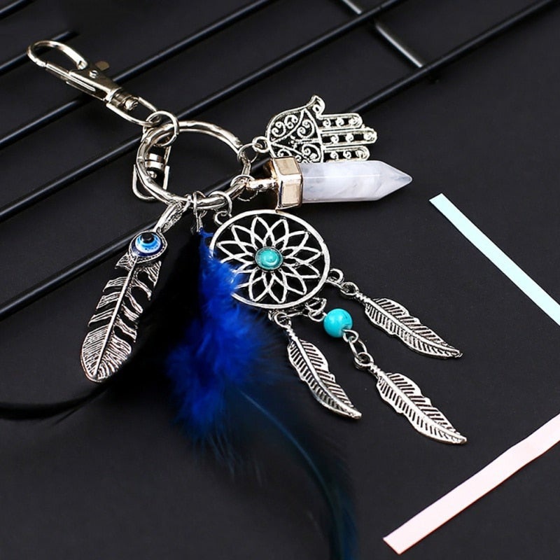Móc Khóa Dream Catcher Phối Lông Vũ Thời Trang Phong Cách