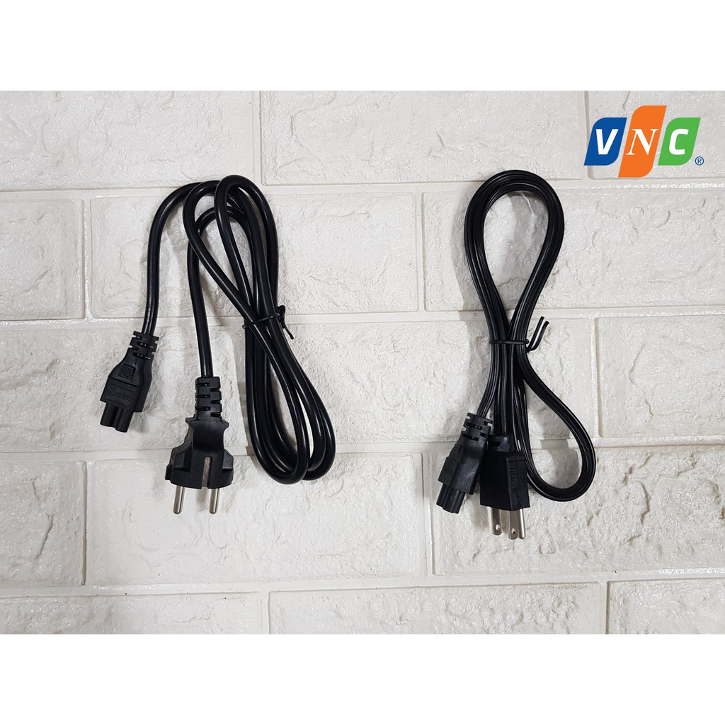 Dây Nguồn Cho sạc Laptop - Loại 2 chân - Cáp Đồng (dây tròn màu đen) New 100%