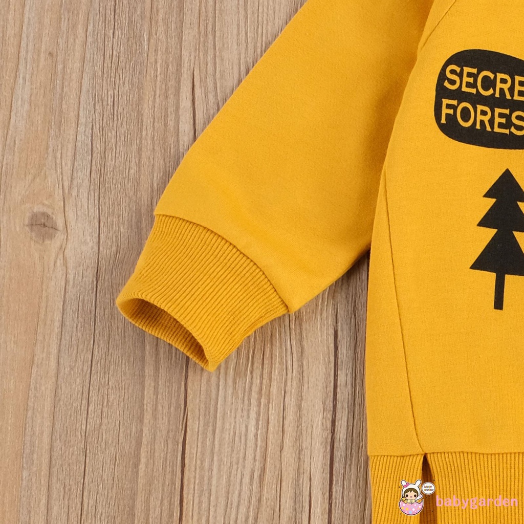 Bộ Áo Thun Cổ Tròn In Hình Cáo + Quần Dài + Nón Cho Bé