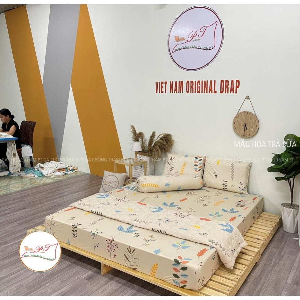 [ HCM ] [ Mẫu  Hoa trà sữa ] Ga chống thấm PT cao cấp (ib để chọn mẫu hoặc đặt size theo yêu cầu)