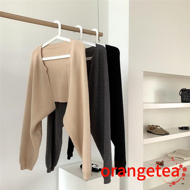 Áo Khoác Cardigan Dệt Kim Tay Dài Màu Sắc Thời Trang Cho Nữ