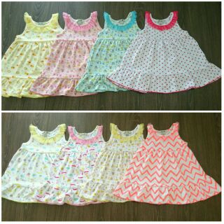 Đầm suông xòe babydoll phối ren cho bé gái (size 1-8)