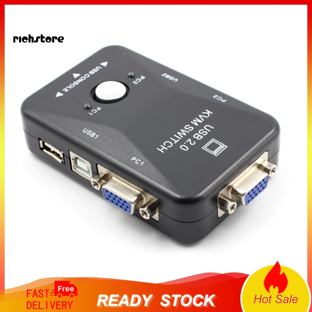 Hộp Chuyển Đổi Xdncx 2 Cổng USB VGA KVM Cho Chuột Và Bàn Phím Máy Tính | BigBuy360 - bigbuy360.vn