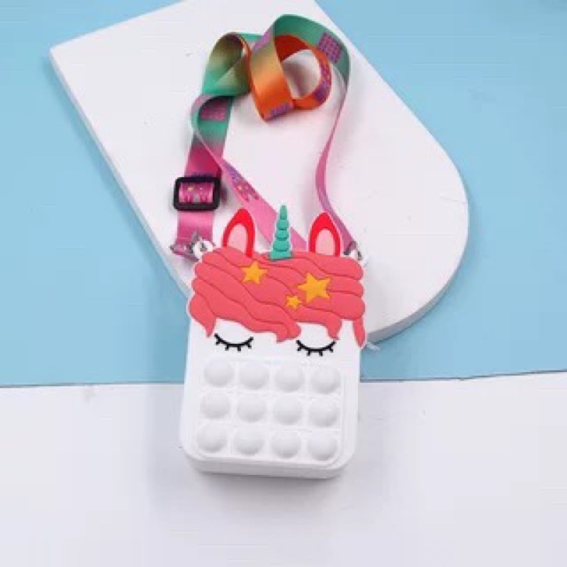 [ Rẻ Vô Địch] Pop ít túi đeo mẫu Squid game đeo chéo phiên bản giải toả căng thẳng MINI cho bé.