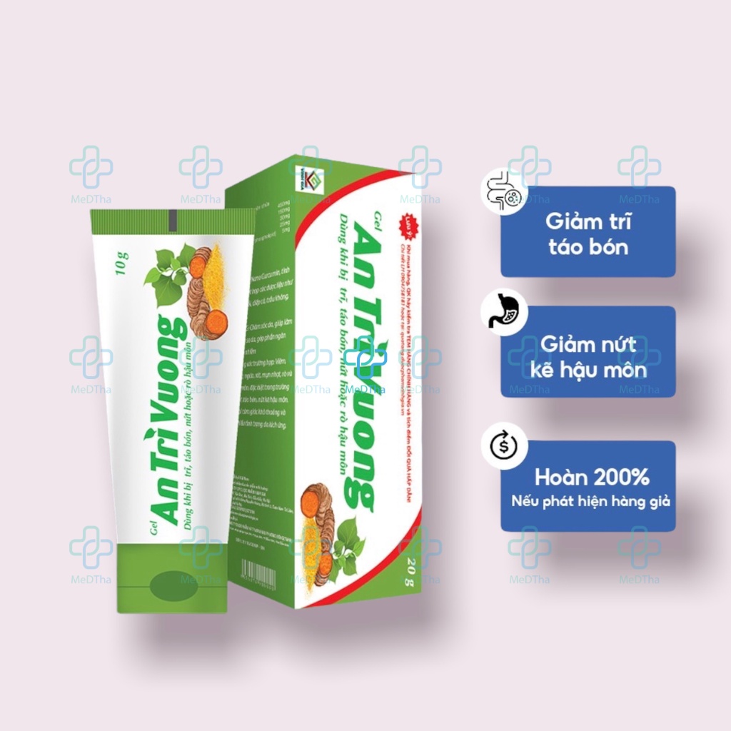 An Trĩ Vương - Diếp Cá, Rutin, Thanh Nhiệt, Giải Độc, Trĩ, Táo Bón (Hộp 30 Viên/ Tuýp 10g) [Chính Hãng]