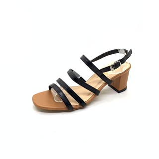 Giày cao gót sandal 5cm 3 dây đen - SD06