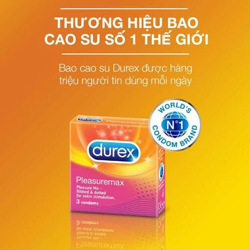 Combo 3 Loại Bao Cao Su Durex : Bcs gân gai Pleasuremax + Bcs kéo dài thời gian Performa + Bcs siêu mỏng Fetherlite