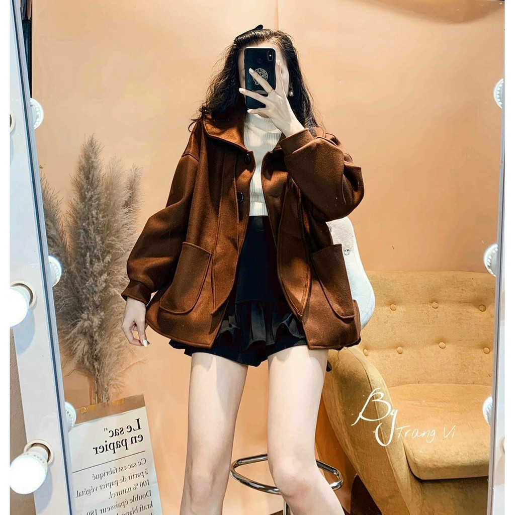 Áo khoác dạ cổ nơ hot trend | BigBuy360 - bigbuy360.vn