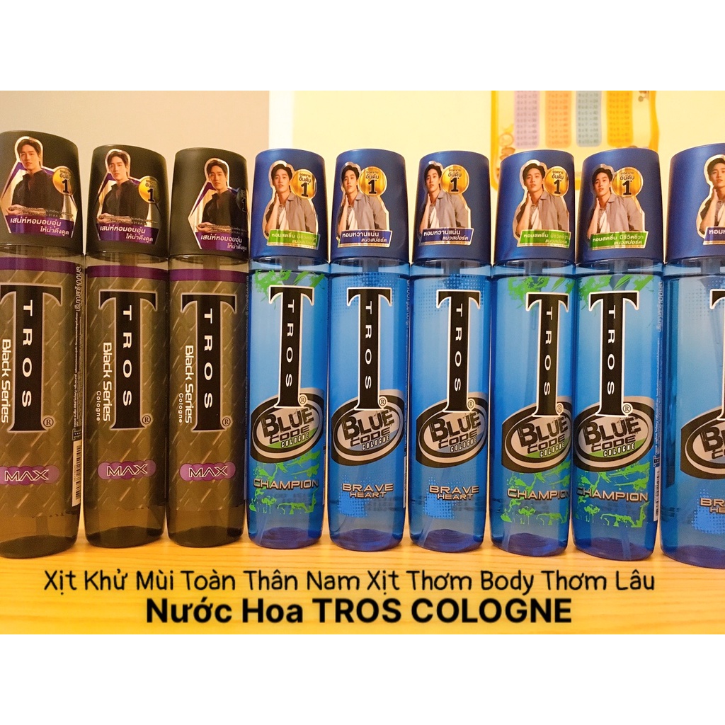Xịt Khử Mùi Nam Thơm Toàn Thân Thái Lan TROS COLOGNE Nước Hoa Nam Dầu Thơm Nam Tính Mạnh Mẽ Quyến Rũ Thơm Lâu