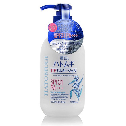 Sữa Dưỡng Thể Chống Nắng, Dưỡng Ẩm Reihaku Hatomugi UV Milky Gel SPF31 PA+++ (250ml)