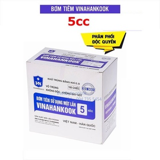 Bơm Tiêm Vô Trùng Sử Dụng 1 Lần 5cc Vinahankook Hộp 100 cái