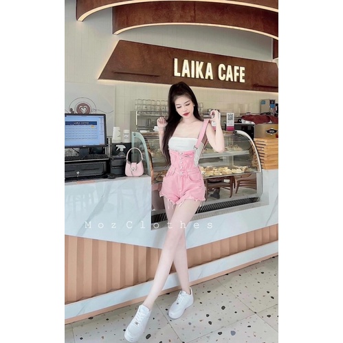 Yếm Jean Rách Hồng Xiu Hot