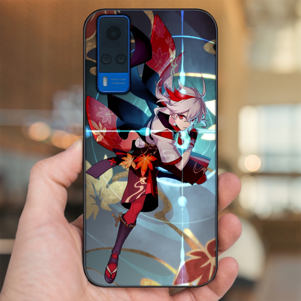 Ốp lưng Vivo Y51 2020, Y53s viền đen in hình Kazuha Genshin Impact
