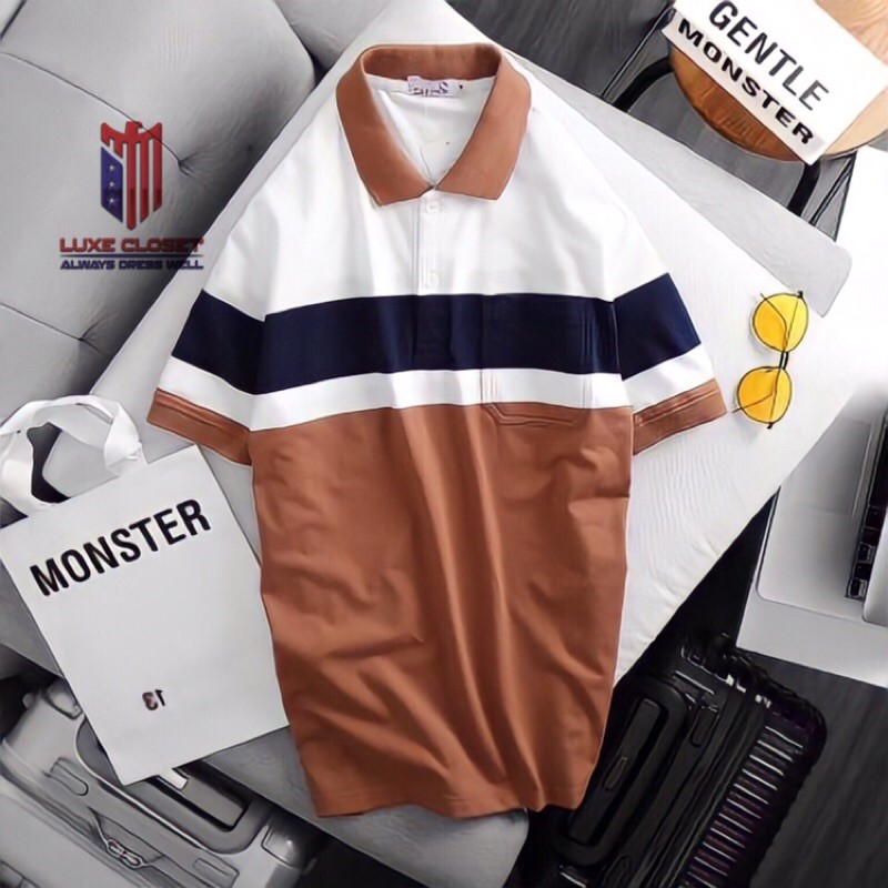 Áo thun nam Havis sọc ngang cao cấp Papa phối túi cực đẹp ASTD096