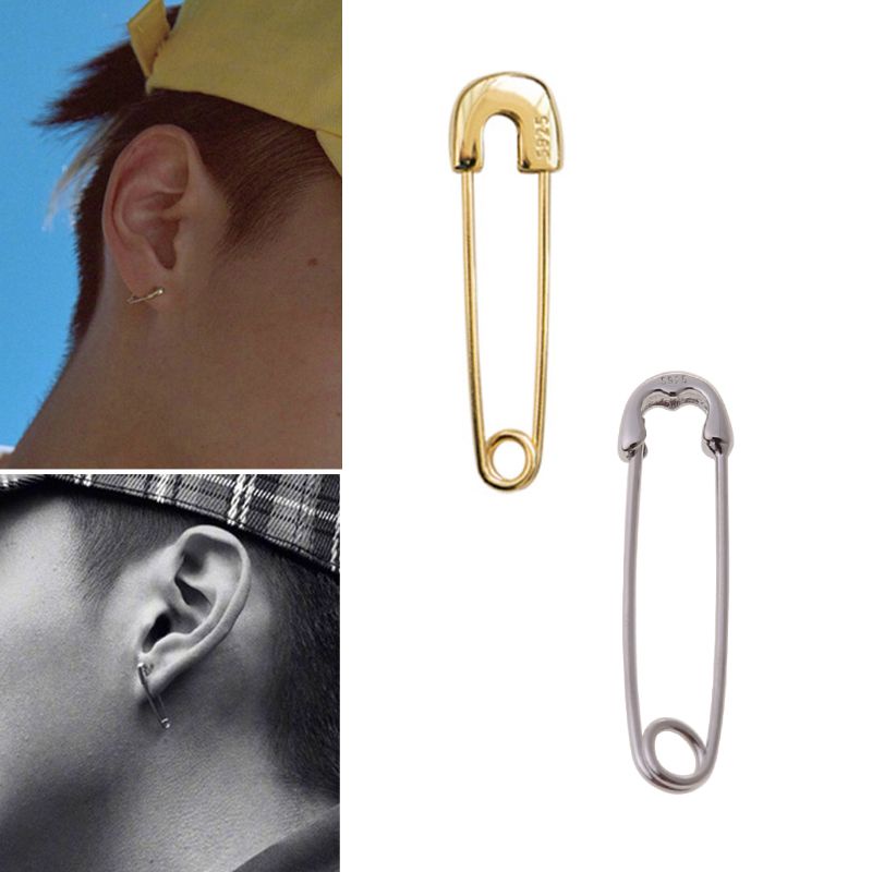 Khuyên Tai Dạng Xỏ An Toàn Hình Kim Ghim Sáng Tạo Phong Cách Punk Cho Nam Nữ