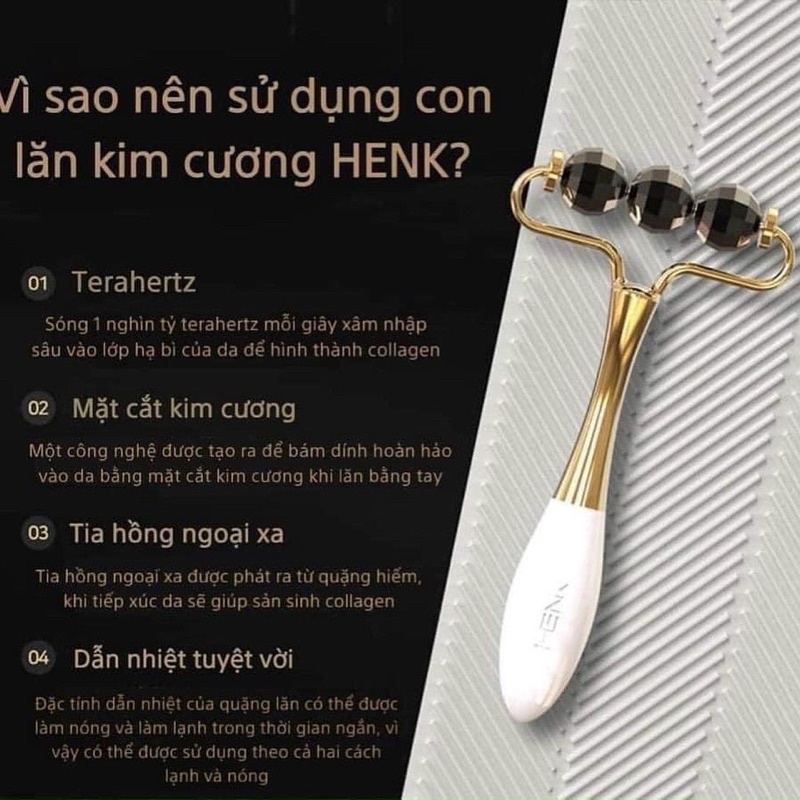 Thanh Lăn Henk Massage Terahertz Dimond Face Roller