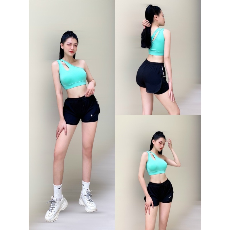 Áo bra tập gym-yoga-aerobic lệch vai siêu hót