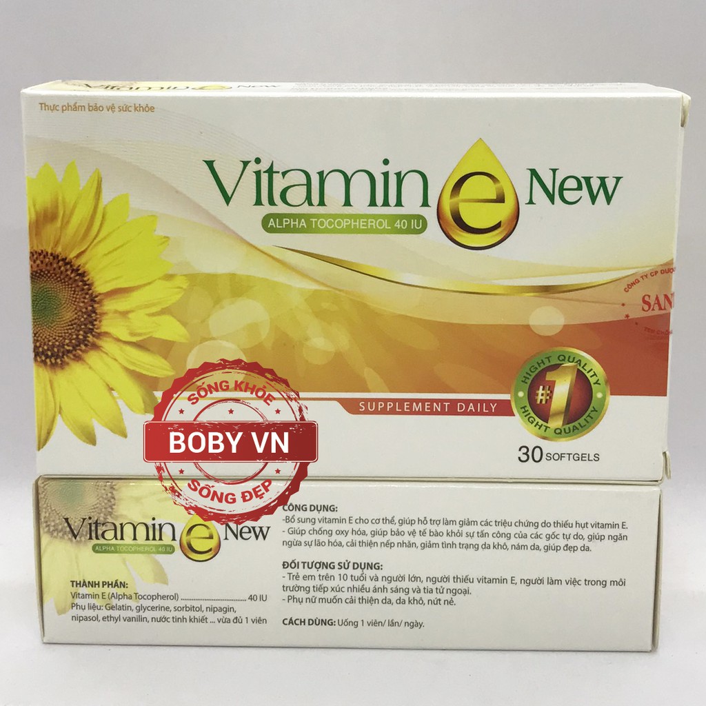 Viên uống Vitamin E New 40ui đẹp da, chống lão hóa