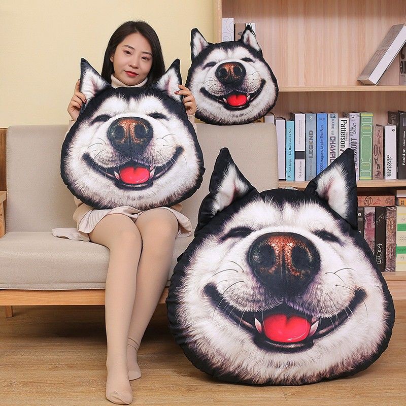 🐻🐻Gối Sofa hình chó Husky 3D dễ thương