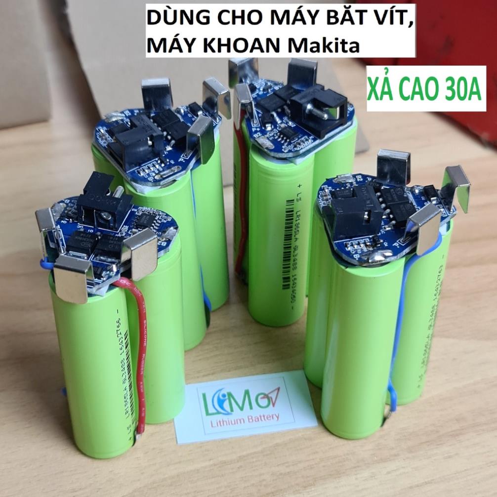 Pin máy khoan Makita 3S 12v 2600mah tam giác. Khối pin 3s 12.6V tam giác thay pin máy bắt vít, pin máy khoan 12v - LIMO