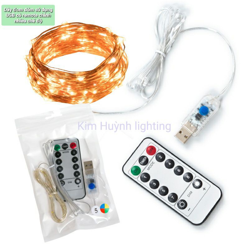 ĐÈN ĐOM ĐÓM FAIRY LIGHT CÓ REMOTE CHỈNH 8 CHẾ ĐỘ NHÁY