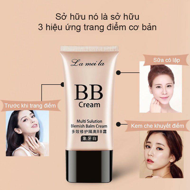 Bộ trang điểm Lameila 8 món chuyên nghiệp/kem nền BB/bấm mi/phấn phủ/phấn mắt/son/maccara/chì kẻ mày/kẻ mắt nước