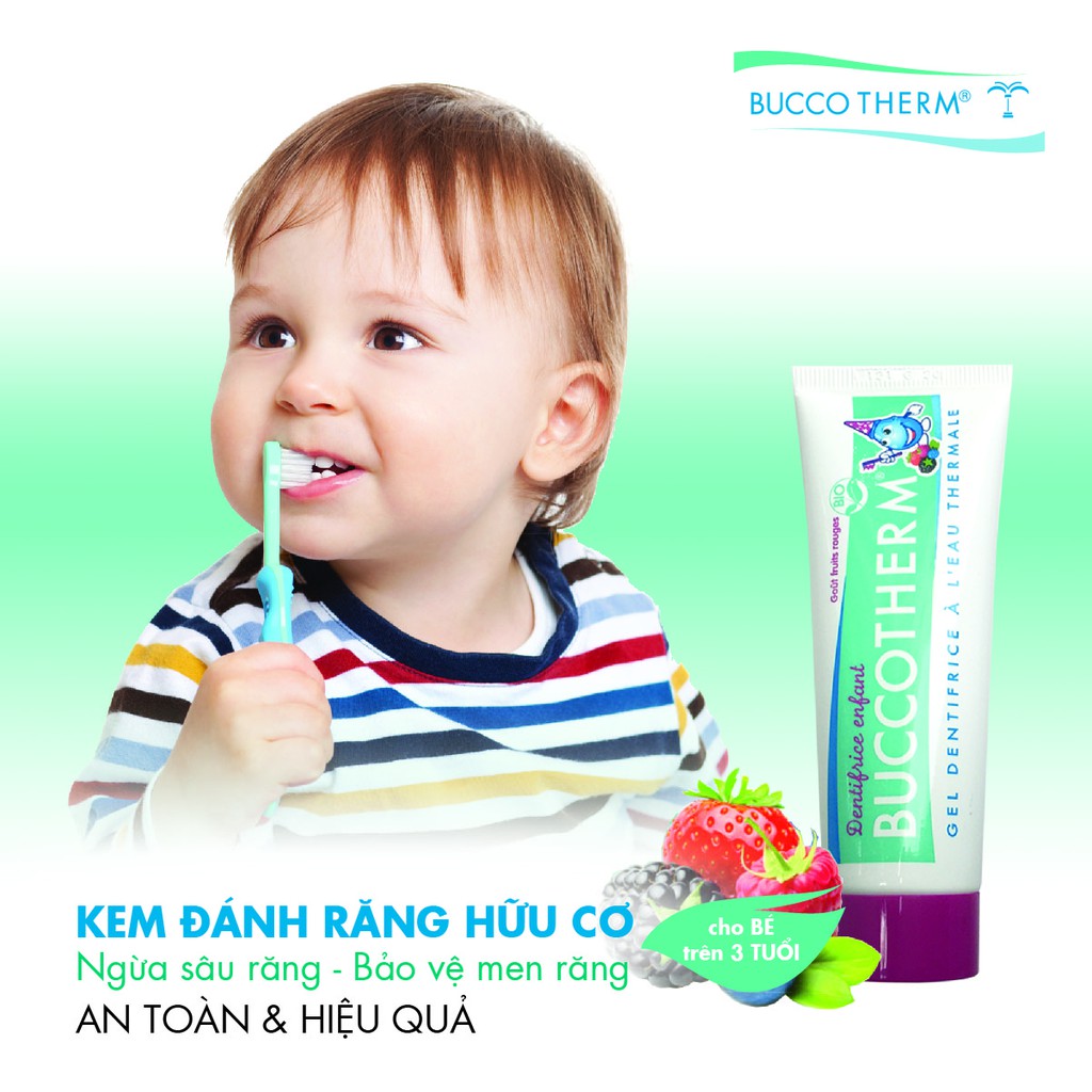 Kem đánh răng hữu cơ trẻ em vị Red Berries Buccotherm 50ml (trên 3T)