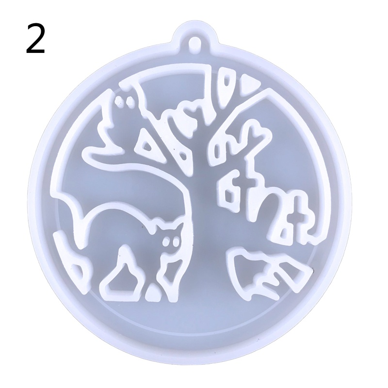 Khuôn Silicone Làm Móc Khóa Hình Phù Thủy Halloween Lấp Lánh DIY